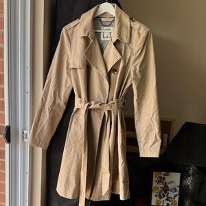 Vintage Liz Claiborne Beige Chic Trench Coat Size Large